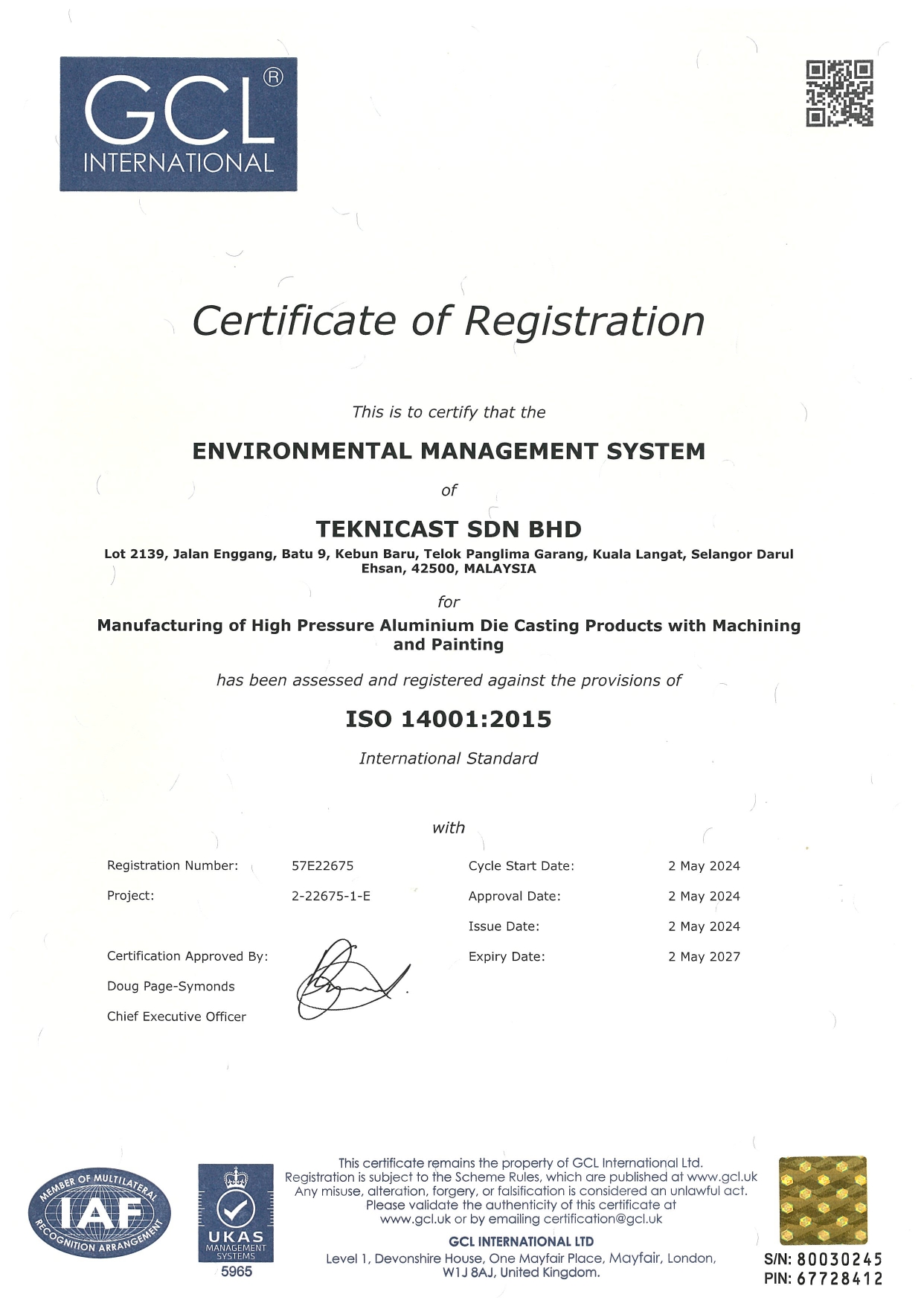 ISO14001:2015 (TPG)